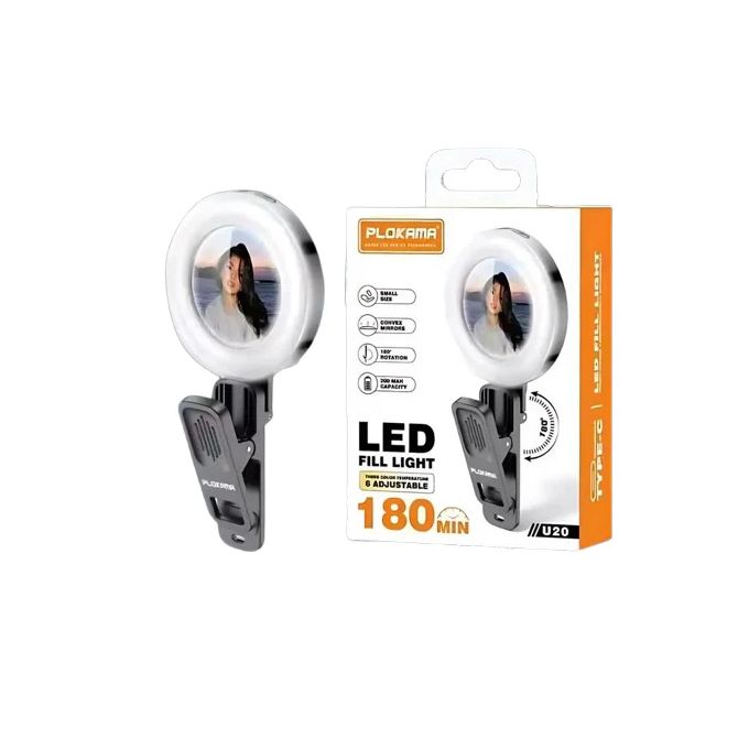 PLOKAMA U20 Mini Selfie Ring Light