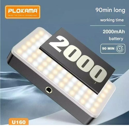 PLOKAMA U160 Portable LED Light Ultra Bright Rechargeable Pro Photography