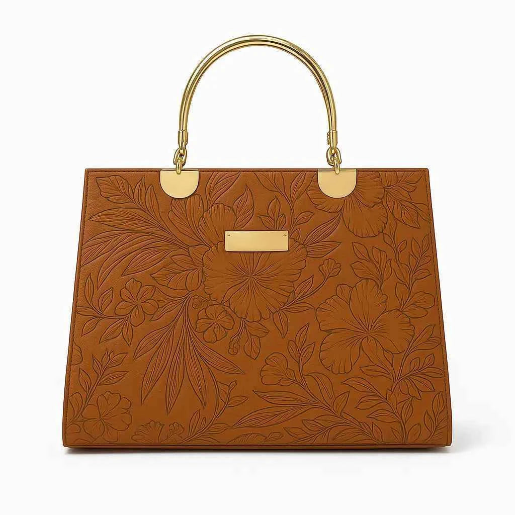GOLD HANDLE TOTE HAND BAG FOR WOMEN | ELEGANT BAG