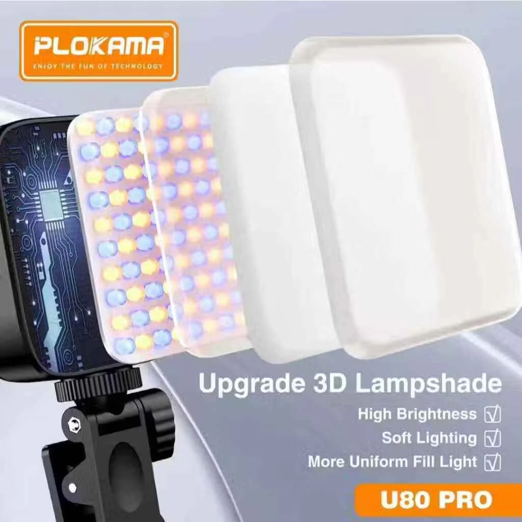 Plokama U80 LED Video Light (3000K–9900K