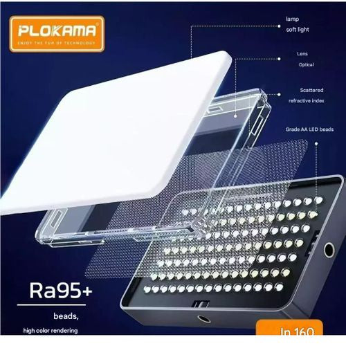 PLOKAMA U160 Portable LED Light Ultra Bright Rechargeable Pro Photography